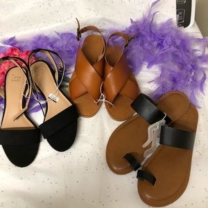 Lot of 3 pairs of size 6 sandals